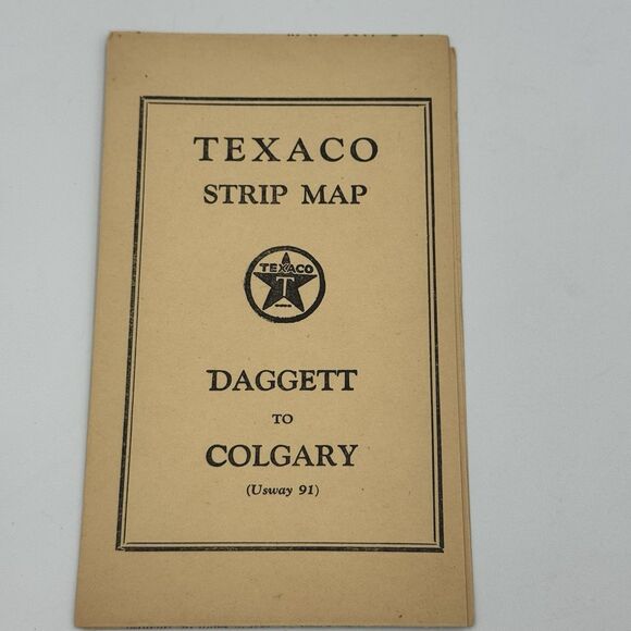 1930 Texaco Daggett Colgary Calgary Strip Map USWay 91 - Picture 1 of 5